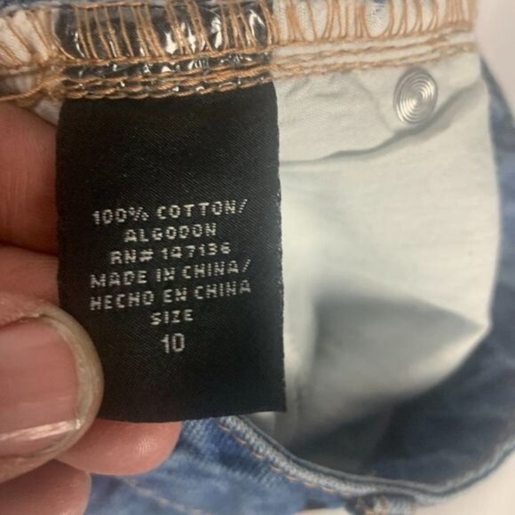 1822 Denim Womens Distressed Blue Jean Skirt Size 10 - Picture 7 of 12